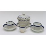 A collection of early nineteenth century blue and white hand painted pearlware and porcelain tea