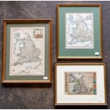 Collection of five antique maps of British Isles, Great Britain and Ireland, England. 18th- and
