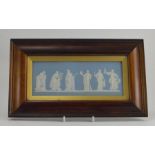 A mid to late nineteenth century Wedgwood framed jasper plaque, circa 1860-80. It depicts the