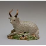 A late eighteenth, early nineteenth century creamware goat, possibly Yorkshire, circa 1790-1810.