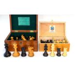 A Staunton Chess-Men part chess set, the white king, (height 9cm) marked Jaques, London, the knights