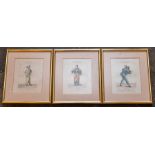 Commedia dell'arte Interest. Collection of three early-19th century colour stipple-engravings