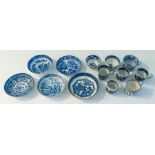 A collection of early nineteenth century blue and white transfer printed tea wares, circa 1800-1825.