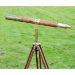 A 19th Century single draw brass telescope, signed Dollond, London,  Achromatic Night, also engraved