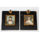 A pair of portrait miniatures on ivory, early 20th Century, Napoleon Bonaparte and Josephine, the