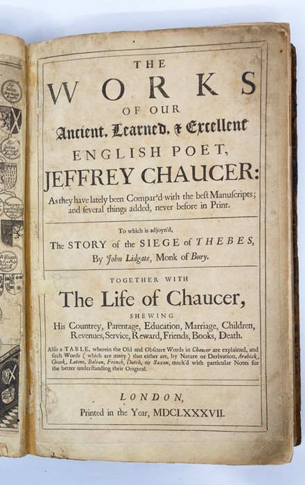 Chaucer, Geoffrey. The Works of our Ancient, Learned, & Excellent English Poet, Jeffrey Chaucer, - Image 2 of 2