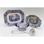 A group of early nineteenth century blue and white transfer printed wares, circa 1820-40. Comprising