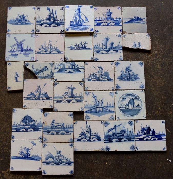 A group of eighteenth and nineteenth century Dutch tin-glazed delftware blue and white hand