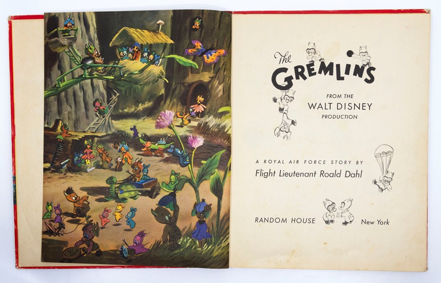 Dahl, Roald. The Gremlins, New York: Random House, 1943. Dahl's scarce first book. Presentation copy - Image 4 of 4