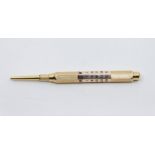 Sampson Mordan & Co, an early 20th Century 9ct gold propelling calendar pencil, (in an