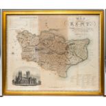 Collection of four antique maps of Kent, comprising: Robert Morden; John Ogilby (road from London to