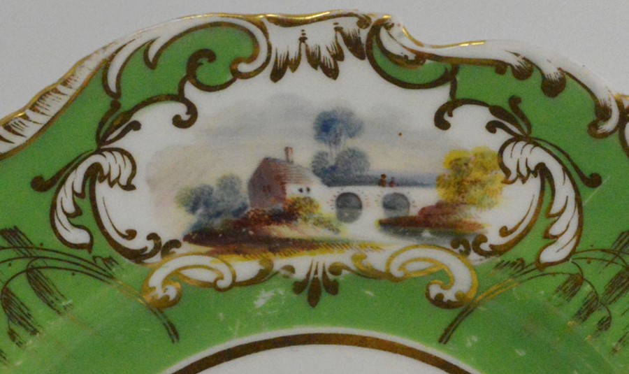 A group of mid nineteenth century hand painted porcelain dessert wares, circa 1830-50. Comprising: - Image 3 of 8