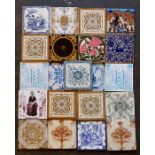 A collection of late nineteenth century, mainly Minton decorative tiles and some later examples.
