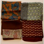 Four 1940/50's ladies designer silk scarves by Ascher, in various colours and designs - paisley/