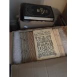 Four boxes of books including Coat of Arms quarterly magazine, Lyles Art price valuations, Vintage