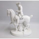 An English Parian Porcelain Figure of Frederick the Great on his horse Date: circa 1860 Size: 37cm