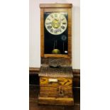 A 20th Century oak cased time recorder 8-day clock by Blick Time Recorders, London. 99cm H x 36cm