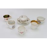 A group of early nineteenth century Spode porcelain tea wares, circa 1810-30. To include: a bat