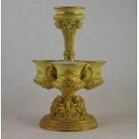A Royal Worcester blush ivory table centrepiece, early 20th Century, with a central column and