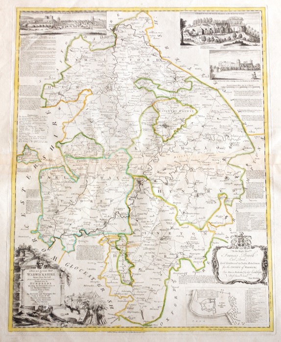 Collection of antique maps of Warwickshire, including Thomas Kitchin; J. Aston; Neele & Son; G. E.