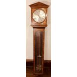 A 20th Century mahogany, burr walnut and satinwood 8-day wall clock by Martin & Roberts of