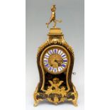 A 19th Century French boulle work balloon bracket clock, circa 1870, of Rococo design, cast gilt