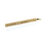 Sampson Mordan & Co, a 9ct gold propelling pencil, London 1904, with engine turned detail