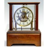 An early 20th Century Century Eureka electro-magnetic bracket clock, glazed case, Arabic numeral