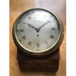 Starey, Royal Exchange, London, a 19th Century 8-day drop dial wall clock, silvered circular dial