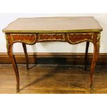 A 19th Century French kingwood and ormolu mounted side table, the top with kingwood parquetry