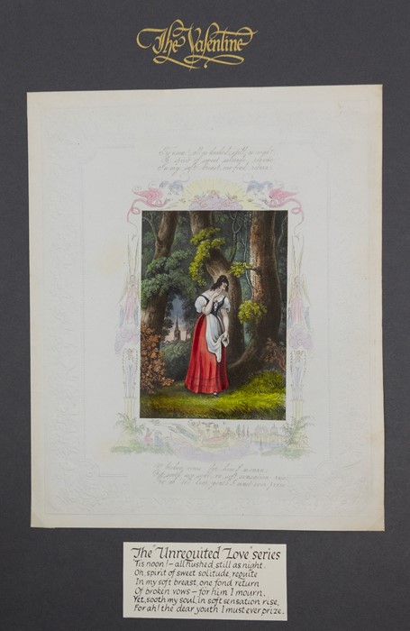 Valentine. Victorian Valentines, Unrequited Love / Despondent Lovers, a series of 12 [of 14] hand- - Image 8 of 12