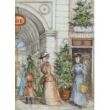 John Stickland Goodall R.B.A. (British, 1908-1996), Christmas shopping, both signed, a pair,