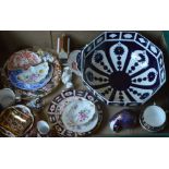 A collection of assorted Royal Crown Derby, including various plates, 2451 Imari pattern dishes,