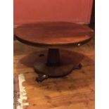 A William IV circular rosewood pedestal dining table circa 1835, circular column, on reversed