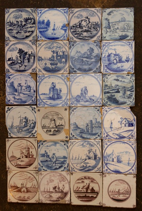 A group of eighteenth and nineteenth century Dutch and English tin-glazed delftware blue and white