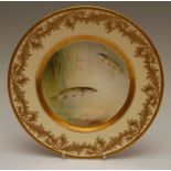 A mid-twentieth century Minton Bone China plate finely decorated with raised gilding. The centre