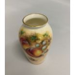 A Royal Worcester Vase, painted with Fruit Signed by Roberts. Shape G461. Date: 20th century   Black