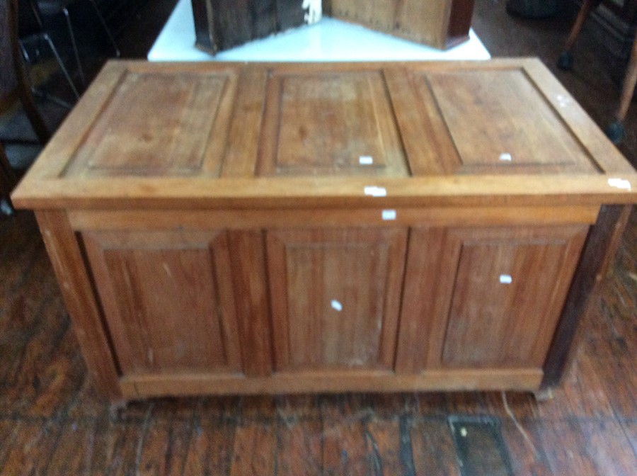 A 20th Century pine blanket chest. together with a similar two door wardrobe, measuring 215cm - Image 2 of 2