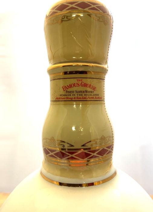 A bottle of Famous Grouse Scotch Blended Whisky in The Famous Grouse Highland Decanter by Wade. - Image 3 of 3