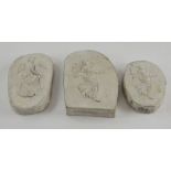 Three early nineteenth century Dudson Pottery sprig mould master moulds, circa 1830-50. Each are