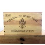 Six bottles of 2005 Chateau De Beaucastel Chateauneuf-du-Pape in original wooden case (OWC).