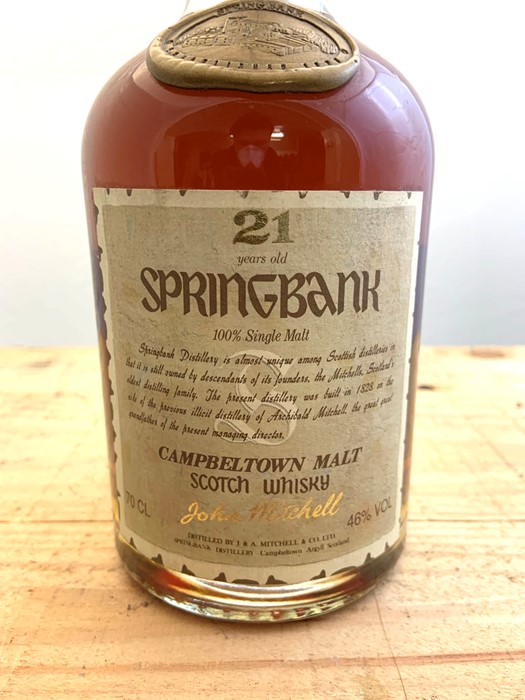 A bottle of old presentation Springbank 21 Year Old single malt whisky. Region: Campbeltown - Image 2 of 2