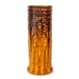 A Bretby Art Pottery large art nouveau stick stand decorated with brown and yellow glazes, No. 625