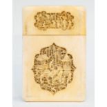 A late 19th Century Chinese ivory calling card case, of rectangular form with blind fret carved