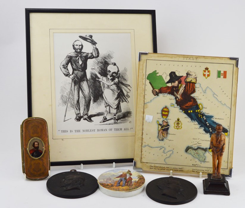 Giuseppe Maria Garibaldi (Italian, 1807-1882), a collection of memorabilia to include a Bois Durci