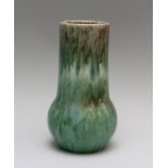 A Ruskin green crystalline glazed baluster vase, impressed marked and dated 1933, height 27cm