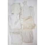 I pair of Pantaloons late Victorian and cream 1 cotton lawn cami-knickers 1916-1920 with lace