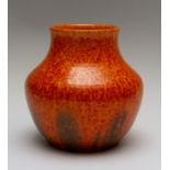 A Pilkington Royal Lancastrian low vase, mottled orange glaze, No.223 and E.T.R initials, height