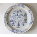 An early nineteenth century blue and white transfer printed Spode Chinese Flowers pattern circular