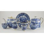 A collection of eight early nineteenth century blue and white transfer printed Dudson Hunting with